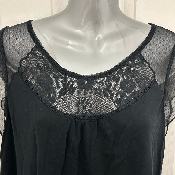 Vintage Gap, Black Lace Topped Shirt, Sz L - Picture 2 of 9